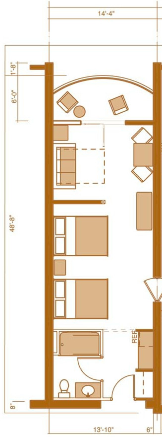 Junior Suite floor plan at Chula Vista Resort in the Wisconsin Dells